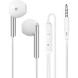 K103 3.5mm Jack Girişli Metal Yüksek Ses Sporcu Kulak Içi Extra Bass Beyaz Kulaklık Stereo Beya