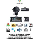 K17 Ultra Hd 4K Wifi ve App Kontrollü Hareket Sensörü Gece Görüşü 7/24 Kayıt Türkçe Çift Araçuyumlu - Siyah