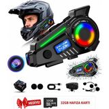 K19 Kameralı Kask Kulaklığı Motosiklet Interkom Bluetooth 5.4 Gps Sürüş Kayıt Cihazı