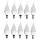 K2 10 Adet 8W Beyaz Işık LED Mum Kıvrık Ampul Avize Ampulü E14 Ince Duylu 3200K