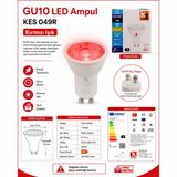 K2 7W Kırmızı GU10 Duylu Lensli Çanak LED Spot Ampul 630LM 7 Watt 220 Volt (Starter Duylu)
