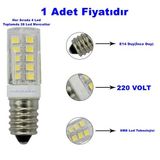 K2 E-14 2.5W Mısır Led Ampul Beyaz 6500K (İnce Duy Buz Dolabı Ampulu Beyaz Işık)