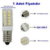K2 E-14 2.5W Mısır Led Ampul Günışığı 3000K (İnce Duy Buz Dolabı Ampulu Gün Işığı Sarı Işık)