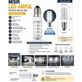 K2 Global K2 E-14 3W Mısır LED Ampul Beyaz 6500K 3 Watt 220 Volt (Ince Duy Buz Dolabı Ampulu Beyaz Işık)