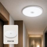 K2 Ksa188 18W Hareket Sensörlü Led Tavan Armatürü 2200 Lümen 6500K Beyaz Işık