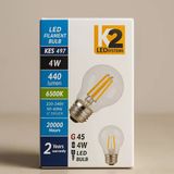 K2 Led Systems G45 4W Led Filament Ampul