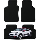 K2Carpet Citroen C3 2. Nesil (2009-2016) ve Citroen C3 Cactus Özel Kesim Tam Uyumlu Lüx Oto Halı Paspas - Siyah