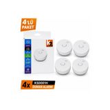 K2LED 4’lü Paket K2 LED Systems Duman Dedektörü 85 dB Yangın Alarmı 9V Pilli Test Butonlu Tavan Tipi Duman Sensörü