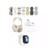 K32 Kombo 7 Adet Kordon (Saat Değildir) Akıllı Saat Airpods Kulaklık Kafa Üstü Kablosuz Kulaklık Set - Beyaz