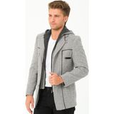 K7532 Dewberry Erkek Kaban-Diagonal Gri - M