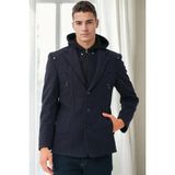 K7532 Dewberry Erkek Kaban-Lacivert-1 - 2XL
