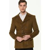 K7539 Dewberry Slım-Fıt Erkek Kaban-Camel-1 - 2XL