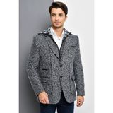 K7540 Dewberry Erkek Kaban-Desenli Lacivert 2 - M