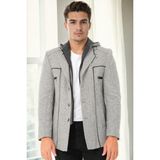 K9532 Dewberry Erkek Kaban-Diagonal Gri - 3XL