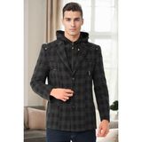 K9532 Dewberry Erkek Kaban-Ekose-Siyah - 2XL