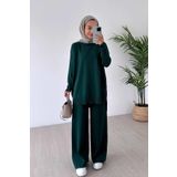 Ka Hijab Işıltılı Merserize Tesettür 2'li Takım - Zümrüt