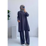 Ka Hijab Mira Merserize Tesettür Takım - Füme