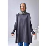 Ka Hijab Mira Merserize Tesettür Tunik - Füme