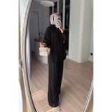 Ka Hijab Salaş Gömlek Pantolon İkili Takım - Siyah