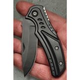KA043 16 CM Paslanmaz Çelik Mat Siyah Kamp Outdoor Mini Cep Çakı