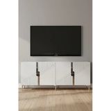 Ka1828bs Evva Konsol Ve Tv Sehpası Beyaz-Silver 180Cm