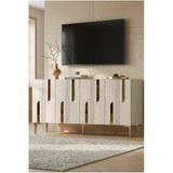 Ka1831btg Nota Konsol Ve Tv Sehpası Beyaz-Traverten-Gold 180Cm