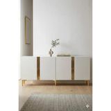 Ka1898bg Anka Konsol Ve Tv Sehpası Beyaz-Gold 180Cm