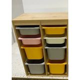 Kaan-3 Ahşap Desen Oyuncak Dolabı MDF Malzeme 67x92x43,5 cm Modern Tasarım 8 Raflı
