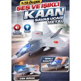 Kaan 5. Nesil Savaş Uçağı Oyuncak 23 Cm Metal Işıklı Sesli Çek Bırak Jet Uçak Modeli