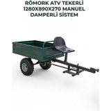 Kaan Krm 200 Atv Tekerlekli Çapa Makinesi Römork – 128X89X27 cm Manuel Damperli Bahçe ve Yük Taşıma Römorku
