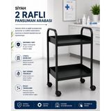 Kaan Medikal 2 Katlı Siyah Pansuman ve Cihaz Arabası