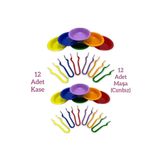 kaan oyuncak Eğitici Montessori Aktarma Seti 24 Parça, Kase Ve Cımbız Seti, Kase Ve Maşa Seti 12+12(24 Parça)