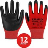Kaanflex Kırmızı Siyah Nitril Iş Eldiveni KF-444-R 12'li 10/xl
