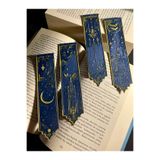 KAAZ DESIGN Harry Potter Hogwarts 4’lü Kitap Ayracı Seti Hediyelik Lacivert ve Gold