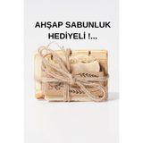 Kabak Lifli Banyo Sabunu, %100 Doğal, Vegan Ve El Yapımı, 1 ADET ve 100±5 gr. - Ahşap Sabunluklu