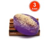 Kabak Lifli El Yapımı Doğal Lavanta Yağı Sabunu 120 G x 3 Adet