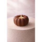 Kabak Şeklinde Mumluk Seti, 3 Renk (Bej, Hardal Sarısı, Kahverengi) Tealight Mumluk, 9x5 cm (Kahverengi)