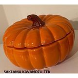 Kabak Seramik Kapaklı Kavanoz Saklama Kavanozu Tek 17X17X13CM