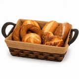Kabakoz Hasır Desenli Ekmek Sepeti, Dikdörtgen El Yapımı Sepet, Meyve Sunum Tabağı, Dış Plastik İç Kumaş, Örtü İle Örtülebilir, Demir Tel İskelet, Şık Ve Dayanıklı