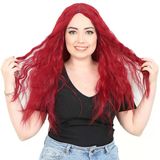Kabarık Daalı Uzun Fiber Sen Peruk / Kızıl