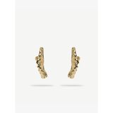 Kabartma Dokulu Gold Küpe