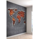 Kabartma Sıva Kıta Harita Desenli Isı Ve Ses Yalıtımlı Sağlıklı Tekstil Duvar Kağıdı, 200 x 150, 2023-506-6