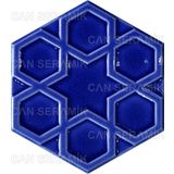 Kabartmalı Selçuklu Yıldızı Çini Karo -Kobalt (15*17 Cm.) - Can Seramik