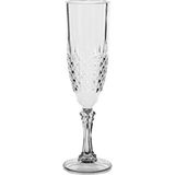 Kabartmalı Tasarımlı Akrilik Şeffaf Şampanya Kadehi, 230ML - Çok Renkli
