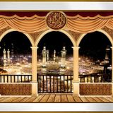Kabe Allah Muhammed Motifli Kanvas Tablo DBSANAT1402113