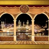 Kabe Allah Muhammed Motifli Kanvas Tablo DBSANAT1402213