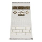 Kabe Desenli Şönil Seccade - Beyaz