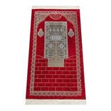Kabe Desenli Ultra Plus Kırmızı Şönil Seccade 19