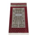 Kabe Kapısı Desenli Şönil Seccade-Kırmızı Renk