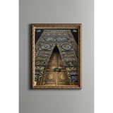 Kabe Kapısı – İslami Duvar Tablosu – Vintage Desenli Çerçeve – İnce Model, Altın2, 21 x 30